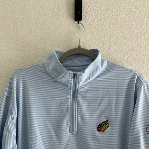 PETER MILLAR x BARSTOOL | Chicago Hot Dog Perth Performance Quarter Zip | Size L - Picture 4 of 12